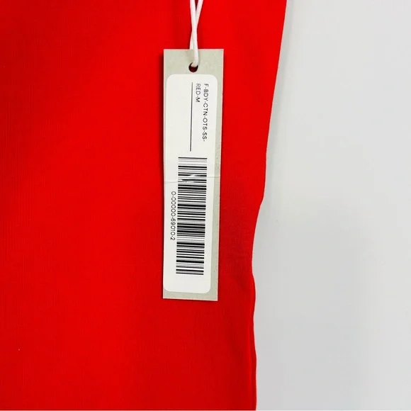 EVERLANE The Off the Shoulder Bodysuit In Scarlet Red NWT Thong M - Picture 8 of 10